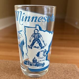 Vintage Minnesota State Glass Libbey Glass Co. Drinking Glass
